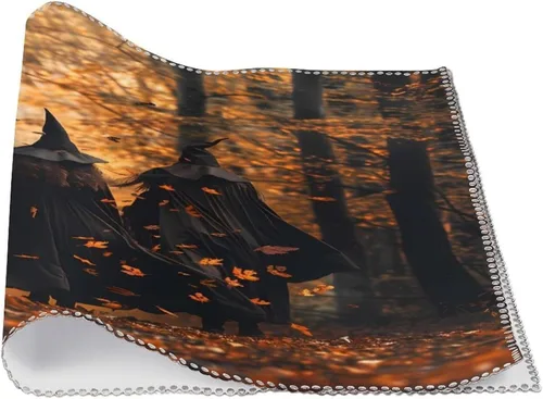 Vista 3 de Three Witches in The Forests Witchy Placemats Set of 6 Resistant Table Mats Washable Place Mats for Dinner Party Table Decoration