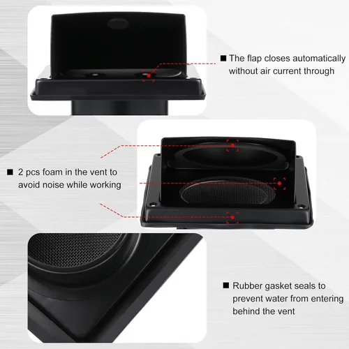 Vista 4 de Gisafai Cubierta de Ventilación de Secadora de 4 Pulgadas para Exteriores con Pantalla de Acero Inoxidable, Cubierta de Ventilación de Escape