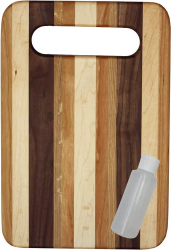 Vista 14 de Tablas de cortar de madera hechas a mano incluyendo aceite (9 "x 11" con asa)