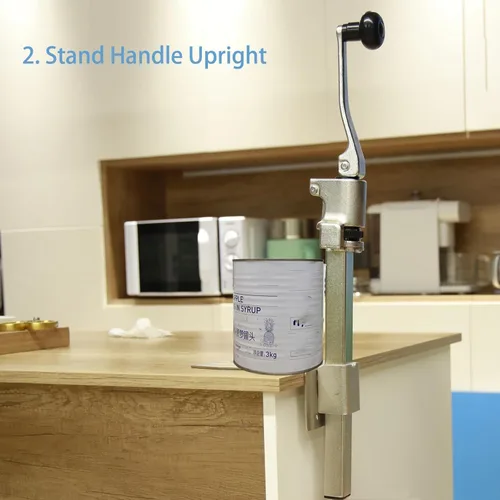 Vista 5 de Abrelatas comercial resistente para latas grandes, abrelatas industriales para latas grandes, abrelatas manuales de acero inoxidable, abrelatas