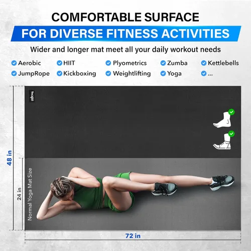 Vista 5 de YES4ALL Exercise Mat for Home Gym, Fitness Workout Mats