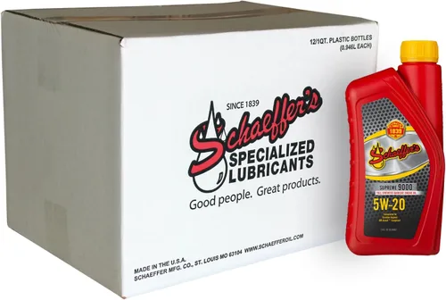 Vista 2 de Schaeffer Manufacturing Co. 9005-012S Supreme 9000, aceite para motor de gasolina completamente sintético, 0W-20, botella de 1 cuarto de galón