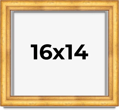 Vista 85 de Caja de sombra de 5 x 5 pulgadas, marco de exhibición biselado de hoja dorada Madera maciza 1.75 pulgadas de profundidad 1.75 pulgadas