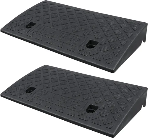 DOITOOL 2Pcs Driveway Curb Ramps - 2.6inch Rise Height Heavy-Duty Wheelchair Ramps for Home - Car Ramps Curb Ramp for Cars, Wheelchairs, Bikes,