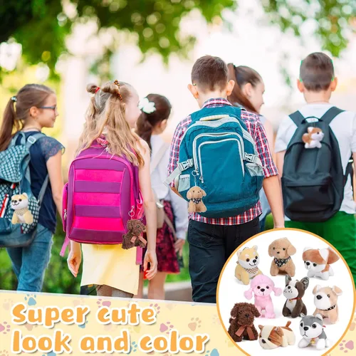 Vista 7 de Aoriher 9 piezas de mini animales de peluche a granel para cachorros de 4.7 pulgadas, pequeños perros de peluche, lindos juguetes suaves surtidos