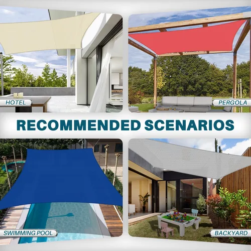 Vista 6 de COARBOR - Toldo parasol rectangular, tamaño 7.99 x 7.99 pies / 2.43 x 2.43 metros, para dar sombra a patios, jardines y exteriores, tela resistente