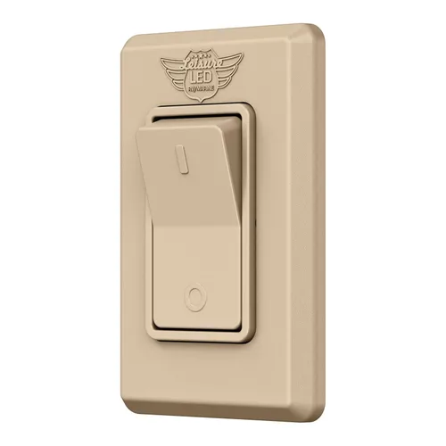 Vista 10 de Leisure LED Interruptor de encendido/apagado moderno de SPST único con tapa, 12 voltios, para RV, remolque, cámper, con etiqueta adhesiva (Negro)