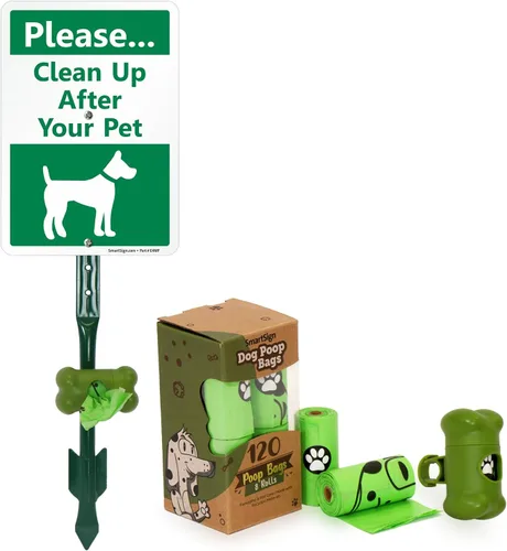 Vista 11 de SmartSign - Letrero con texto en inglés "Please Clean Up After Your Pet Yard Graphic", aluminio laminado a prueba de óxido de 40 mil, kit de letrero