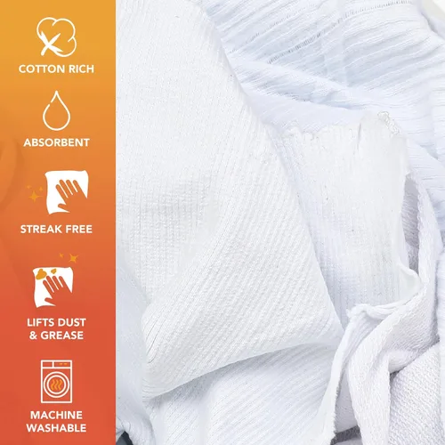 Vista 2 de Arkwright - Trapos para camisetas a granel, bolsa de 5 libras, toallas de limpieza de algodón, paños de limpieza de punto de baja pelusa