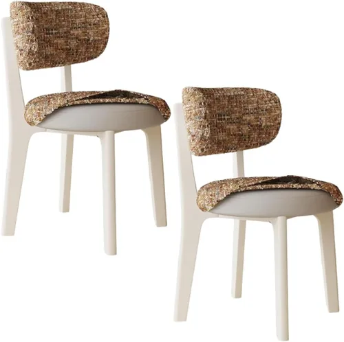 Vista 29 de YVYKFZD Solid Wood Dining Chairs, Armless Dining Room Chair Set, Upholstered Kitchen Chairs, Living Room Chair with Removable Fabric Seat Cushion