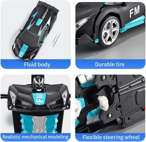 Vista 6 de Remote Control Car - Transform Robot RC Cars Contains All Batteries One-Button Deformation and 360 Degree Rotating Drifting, Present Christmas