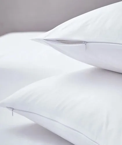 Vista 4 de Almohada de viaje para niños pequeños de 12 x 16 pulgadas, 400 hilos, algodón egipcio, 2 piezas, funda de almohada de viaje con cierre