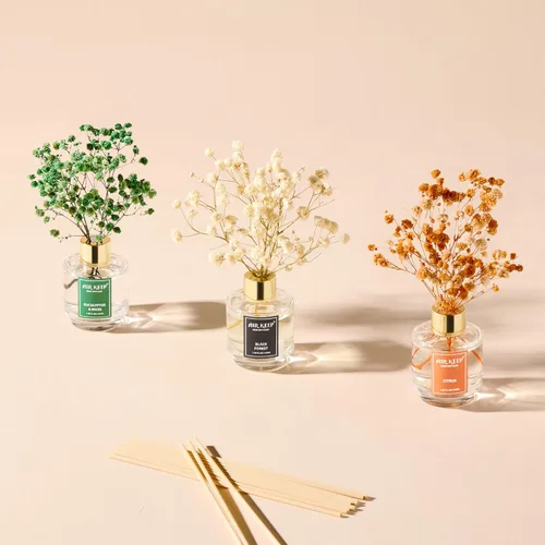 Vista 6 de Airkeep Juego de 3 Difusores de Varillas, Bosque Negro Eucalipto Musgo Cítricos Difusores de Varillas de Aceite para Dormitorio Sala de Estar