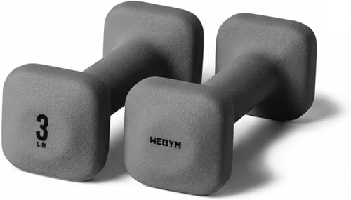 Vista 20 de WeGym SafeGrip Square Dumbbells with Anti Slip Handles, Aesthetic Free Weights for Home Workouts, Stable Design Prevents Rolling during Floor
