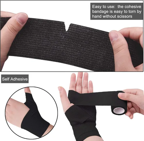 Vista 3 de BQTQ 60 rollos de vendaje autoadhesivo de 2 pulgadas, vendajes autoadhesivos para heridas, vendaje elástico para esguinces de hinchazón de muñeca