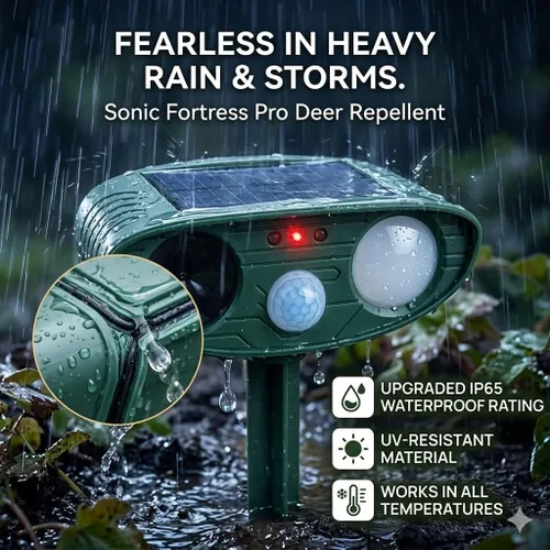 Vista 7 de 2Pack Sonic Fortress Pro Deer Repellent Solar Ultrasonic Animal Repellent Outdoor with Motion Detection&Flash Light Squirrel Fortress Pro Keep