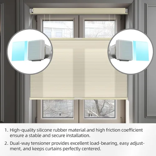 Vista 3 de BERISSA Persianas celulares sin cordones, sin herramientas, sin taladro, para ventanas de interiores, fáciles de instalar, 20 pulgadas de ancho x 36