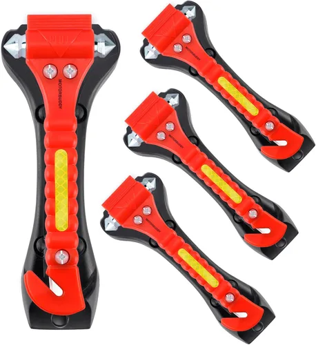Vista 13 de MOTORBUDDY Rompedor de Ventanas Cortador de Cinturón de Seguridad, Herramienta Rompedor de Ventanas de Coche, Rompedor de Vidrio de Emergencia