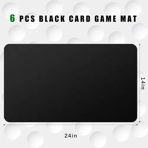Vista 2 de Ecally 4 alfombrillas de juego de cartas de 24 x 14 pulgadas, tapete de juego suave para TCG, juego (negro)