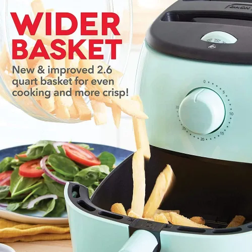 Vista 7 de DASH Tasti-Crisp™ - Freidora de aire eléctrica con horno, 2.6 cuartos, color aguamarina – Freidora compacta para alimentos más saludables