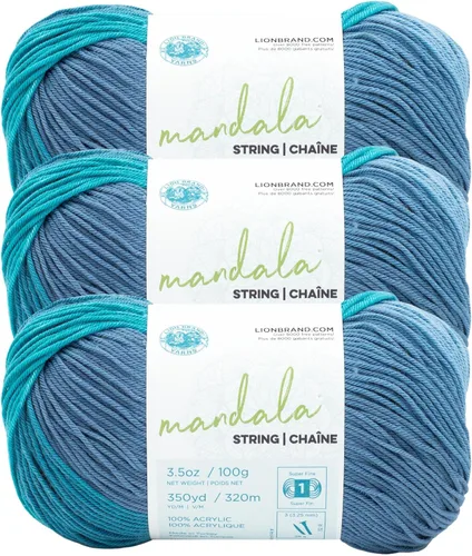 Vista 7 de Lion Brand Yarn Hilo Mandala String, Hilo Fingering para Tejer y Crochet, Acoustic, 1 Paquete