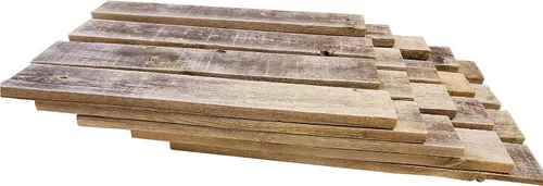Vista 5 de Tablones de madera reciclada rústica desgastada para manualidades, proyectos y decoración (6 tablones de 24 pulgadas de largo)