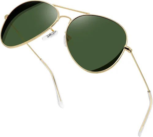 Vista 16 de KANASTAL Aviator Sunglasses Men Women Military Polarized Sunglasses UV400 Negro/Negro