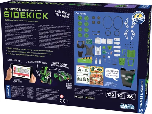 Vista 2 de Thames & Kosmos Robótica: máquinas inteligentes - Sidekick Construye un Rover de 4 ruedas y un robot de 2 ruedas Introducción personalizable a