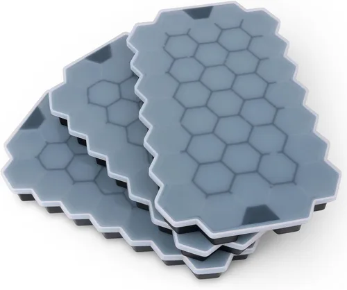 Vista 7 de Bandejas de cubitos de hielo para congelador con tapa-37 cuadrícula de silicona para moldes pequeños de cubitos de hielo, fácil de liberar