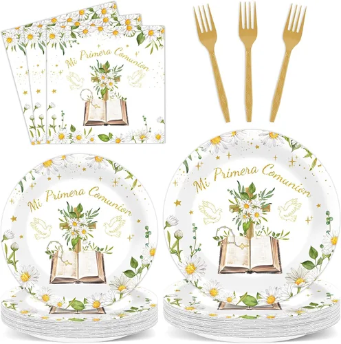 Vista 62 de 96 piezas de platos y servilletas de oro rosa para fiesta de cumpleaños número 9 para niñas, suministros de fiesta de oro rosa, juego de vajilla