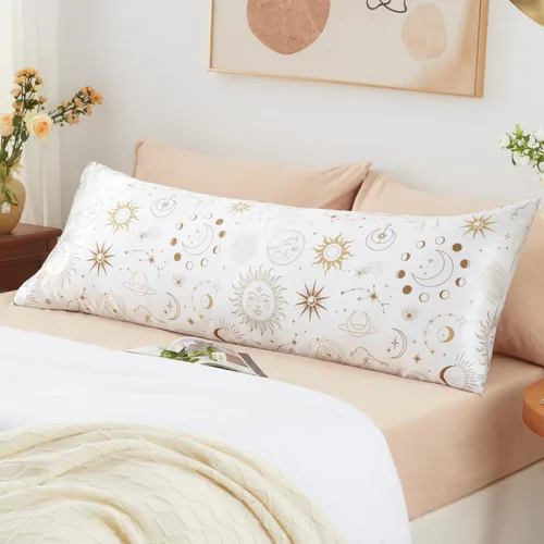 Vista 38 de EXQ Home - Funda de almohada de satén para cuidar el cabello y la piel, tamaño estándar, de seda con estampado negro, juego de 2 fundas con cierre