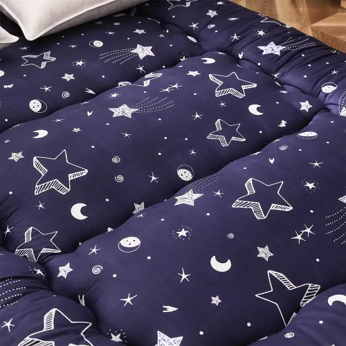Vista 288 de Colchón futón japonés de piso gris constelación, de piso tatami, portátil, para acampar, para niños, sofá cama plegable enrollable con protector