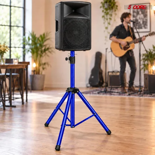 Vista 7 de Soportes de altavoz de 5 núcleos ajustable PA DJ trípode resistente con Azul