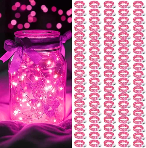 Vista 43 de AIKEI Paquete de 12 luces LED de hadas que funcionan con pilas, guirnaldas de luces impermeables de 7 pies, 20 luces LED de luciérnagas estrelladas