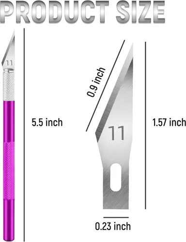 Vista 2 de Jetmore Juego de 10 cuchillos Exacto, cuchillo de precisión para manualidades, cuchillo de hobby, cuchillo de arte con cuchillas afiladas