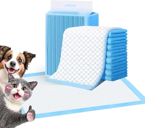 Vista 9 de FluffyDream Almohadilla de entrenamiento impermeable súper absorbente para perros y cachorros, almohadilla para mascotas, tamaño pequeño, azul, 17.5