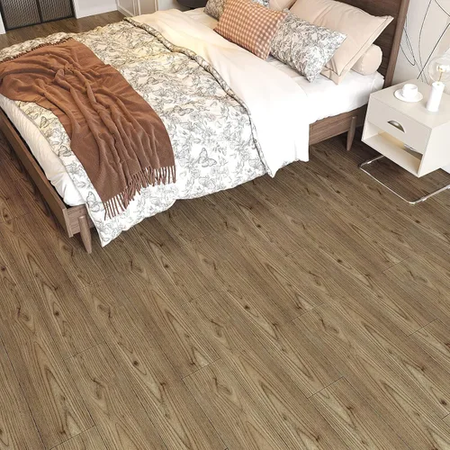 Vista 3 de VEELIKE Azulejos de vinilo de madera de roble marrón de 6 x 36 pulgadas, azulejos de vinilo para despegar y pegar, azulejos de vinilo impermeables