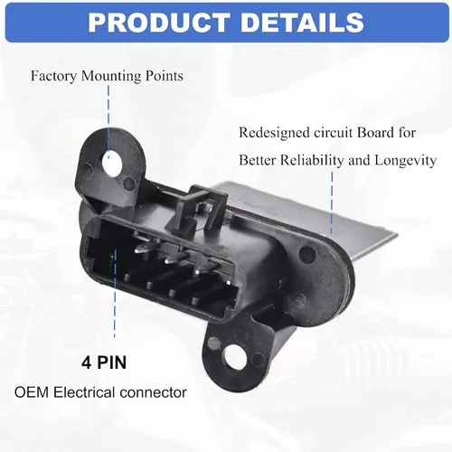 Vista 3 de Resistencia de motor de soplador 973-582 compatible con 2005 2006 2007 2008 2009 2010 2011 2012 2013 2014 2015 2016 2017 Toyota Tacoma AC Soplador