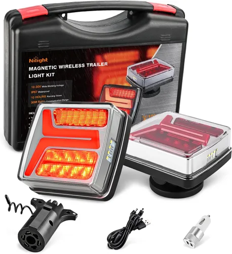 Vista 19 de Nilight Barra de luz trasera para remolque 2 piezas 20 LED luz de freno, luz automotriz, intermitentes, luces de marcha atrás IP65 impermeable