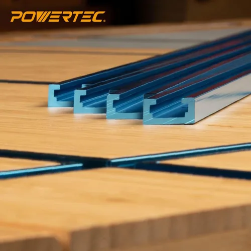 Vista 7 de POWERTEC 71119-P3 - Riel en T Universal de Perfil de Doble Corte de 36 Pulgadas con Agujeros de Montaje Preperforados, para Plantillas y Accesorios