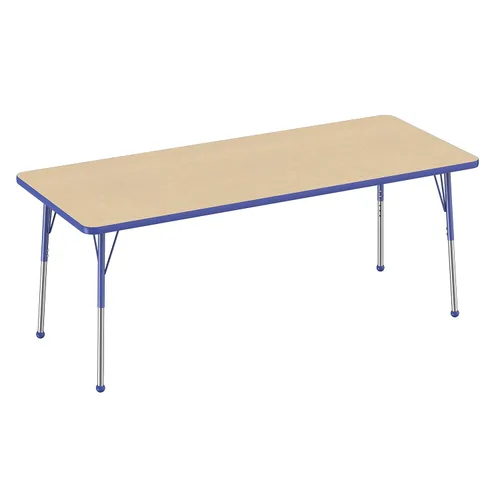 Vista 74 de FDP - Mesa rectangular para actividades escolares y de oficina (24 x 36 pulgadas), patas estándar con deslizadores giratorios, altura ajustable