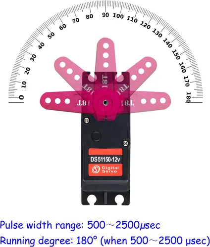 Vista 2 de 330.7 lbs DS51150 Servo Digital Servo Full Metal Gear RC Servo 180 grados impermeable IP67 12V con 18T Servo brazo para Baja Car 1/5 RC Car