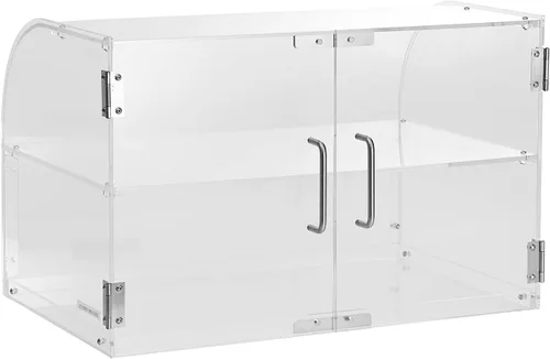 Vista 12 de VEVOR Estuche de exhibición de pastelería, 2 niveles, vitrina comercial de panadería, caja de exhibición de acrílico con acceso a la puerta trasera