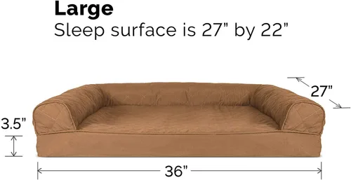 Vista 141 de Furhaven - Cama ortopédica para perros, estilo sofá, acolchada, con funda extraíble y lavable, color gris hierro, tamaño jumbo plus (XXL)
