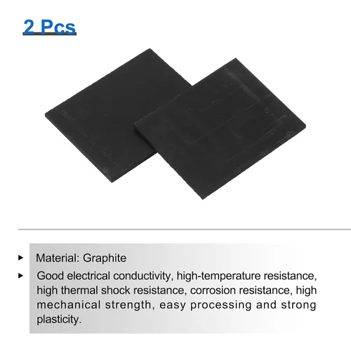 Vista 229 de MECCANIXITY Bloque de Grafito Lingote Rectángulo Placa de Electrodo de Grafito 10x10x0.4mm para Fundición por Fusión, Electrolisis Galvanoplastia