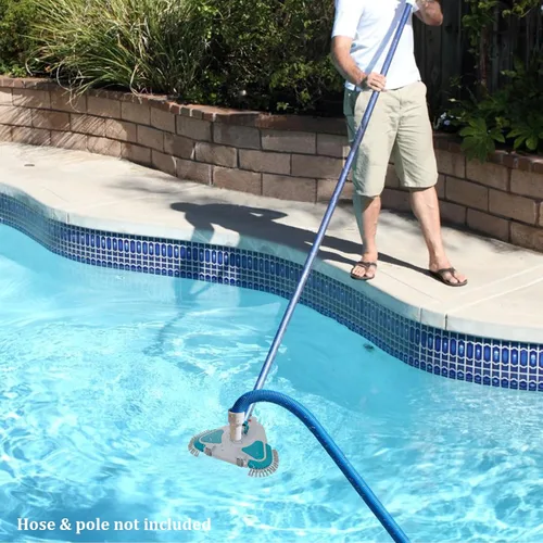 Vista 7 de Cabezal de Aspiradora Triangular con Peso Upgrade Pro Giratorio para Piscina con Cepillo y Mango EZ Clip - para Limpiar Superficie Seguro