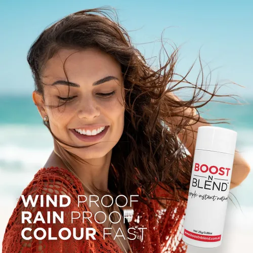 Vista 5 de Boost N Blend Volumizador de cabello con corrector de cuero cabelludo y fibras de algodón para adelgazar el cabello en mujeres (0.88 onzas)