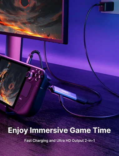 Vista 2 de JSAUX Adaptador USB C a HDMI 2 en 1, adaptador 4K a 60Hz tipo C a HDMI 2.0 con PD de carga rápida de 100 W, compatible con iPhone 15 Pro Max, Galaxy