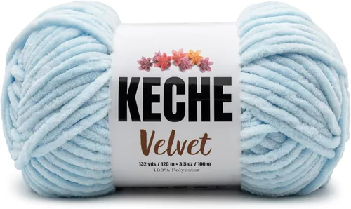 Vista 25 de Hilo de terciopelo Keche para crochet, suave chenilla voluminosa para bebé, manta Amigurumi, 100 gr (121 m) - Blanco
