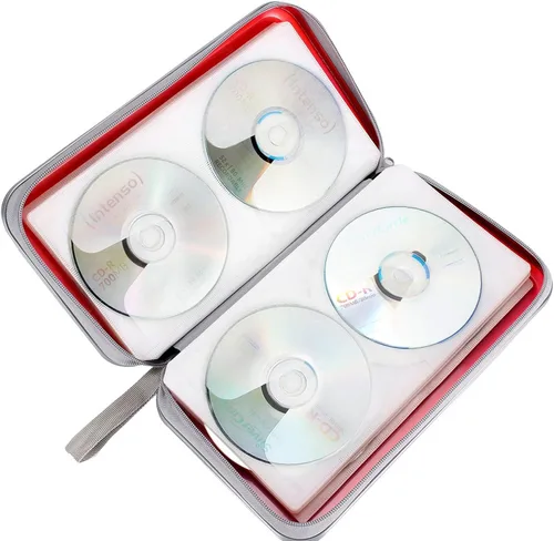 Vista 59 de Estuche para CD, capacidad para 80 unidades, para CD/DVD, cartera, de plástico duro, CD y DVD, carpetas de almacenamiento para automóvil, hogar
